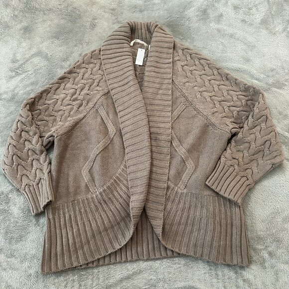 NWT Soft Surroundings Brown Chunky Sweater Cardigan Women's 2X 2XL - Picture 1 of 5